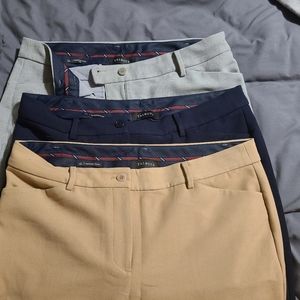 3 pairs Talbots Hampshire Ankle Pant Straight Leg Dress Pants Navy 12L